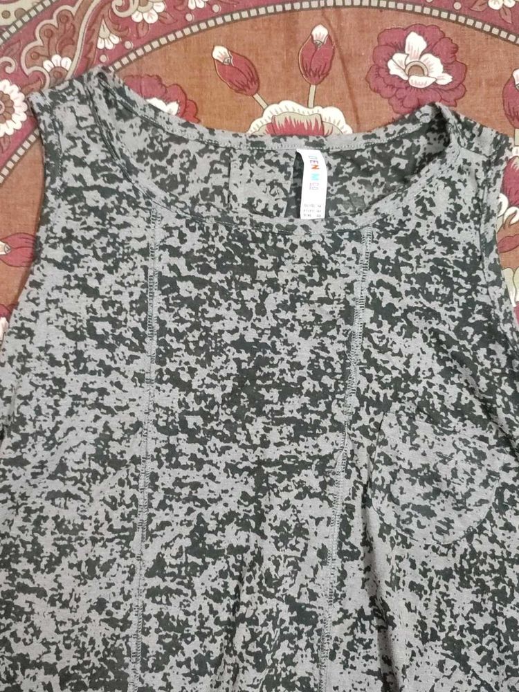 Grey Patterned Tank Top