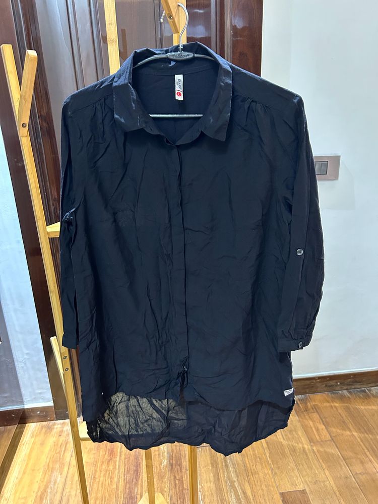 🇮🇳Freedom Sale🇮🇳Black Button-Down Tunic