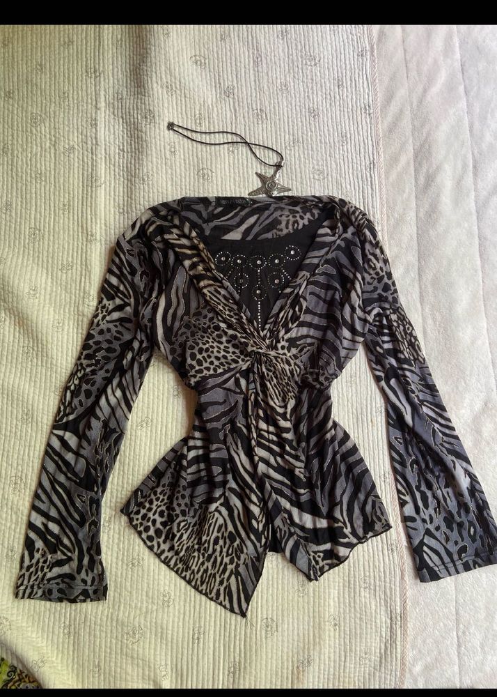 Y2K Stylish Animal Print Top