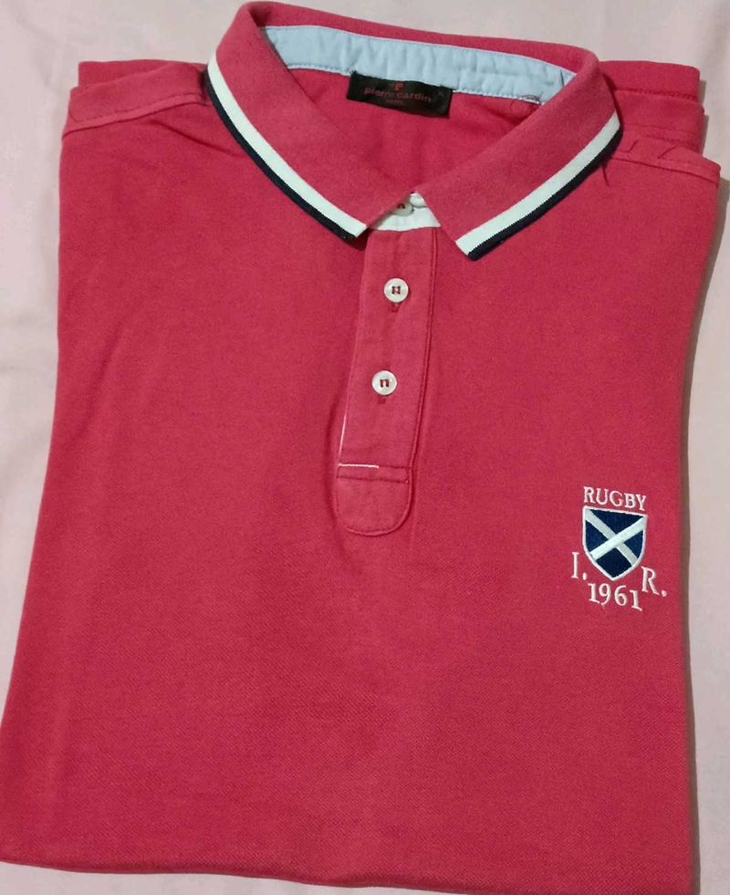Men's Red Rugby Polo Shirt