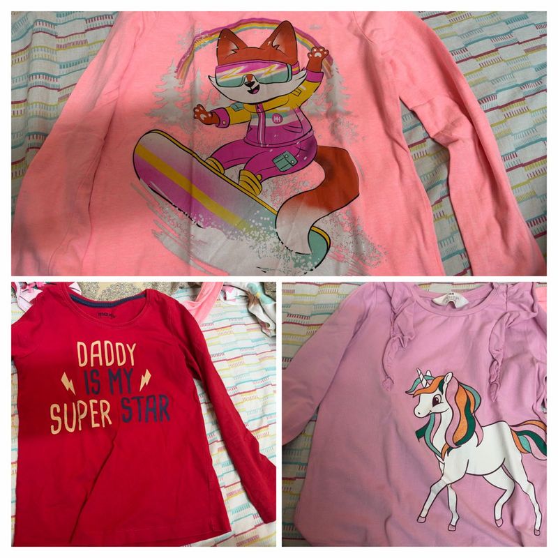 Bundle of 3 Girls' Long Sleeve Tops
