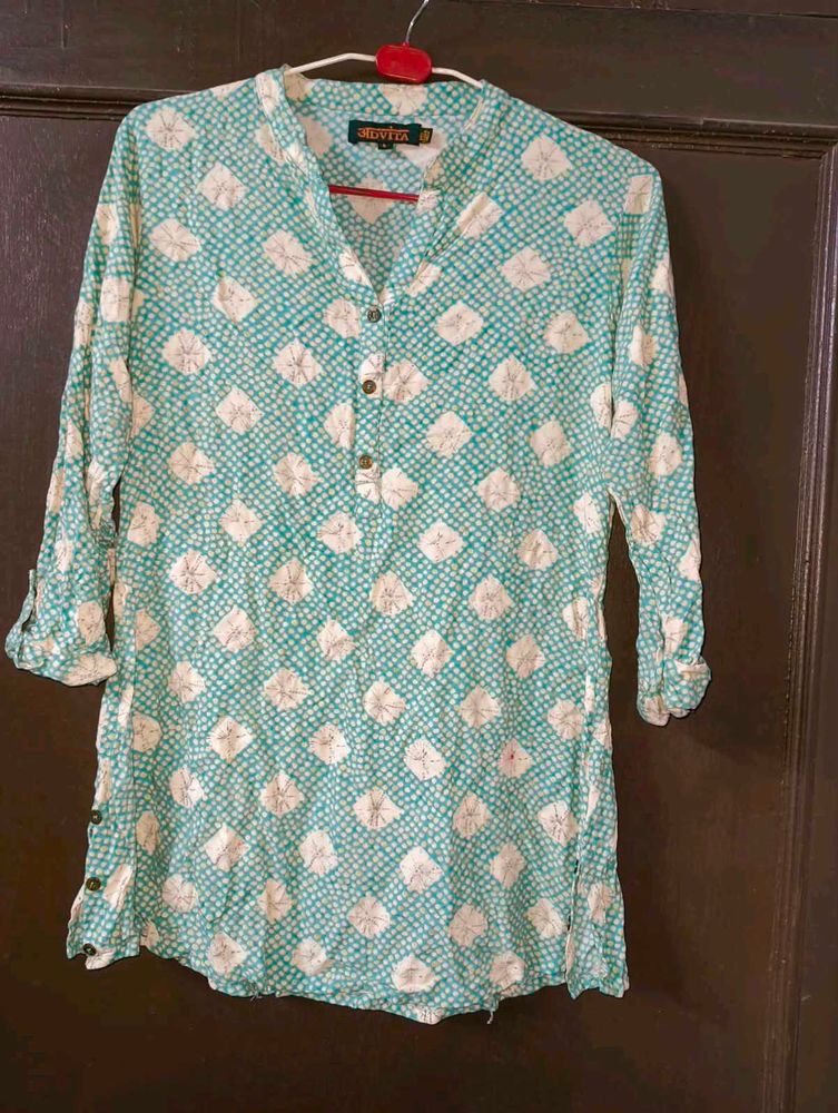Mint Green Patterned Tunic Top☘️
