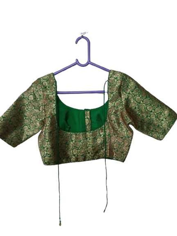 Green Brocade Blouse