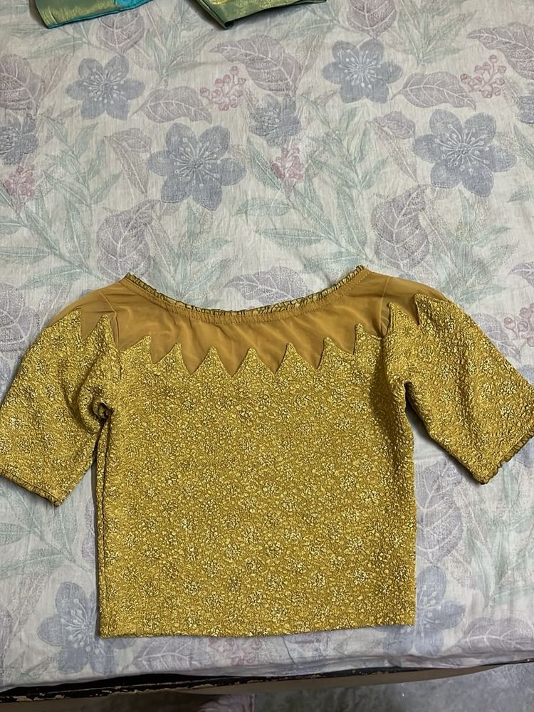 Designer Mustard Yellow Blouse