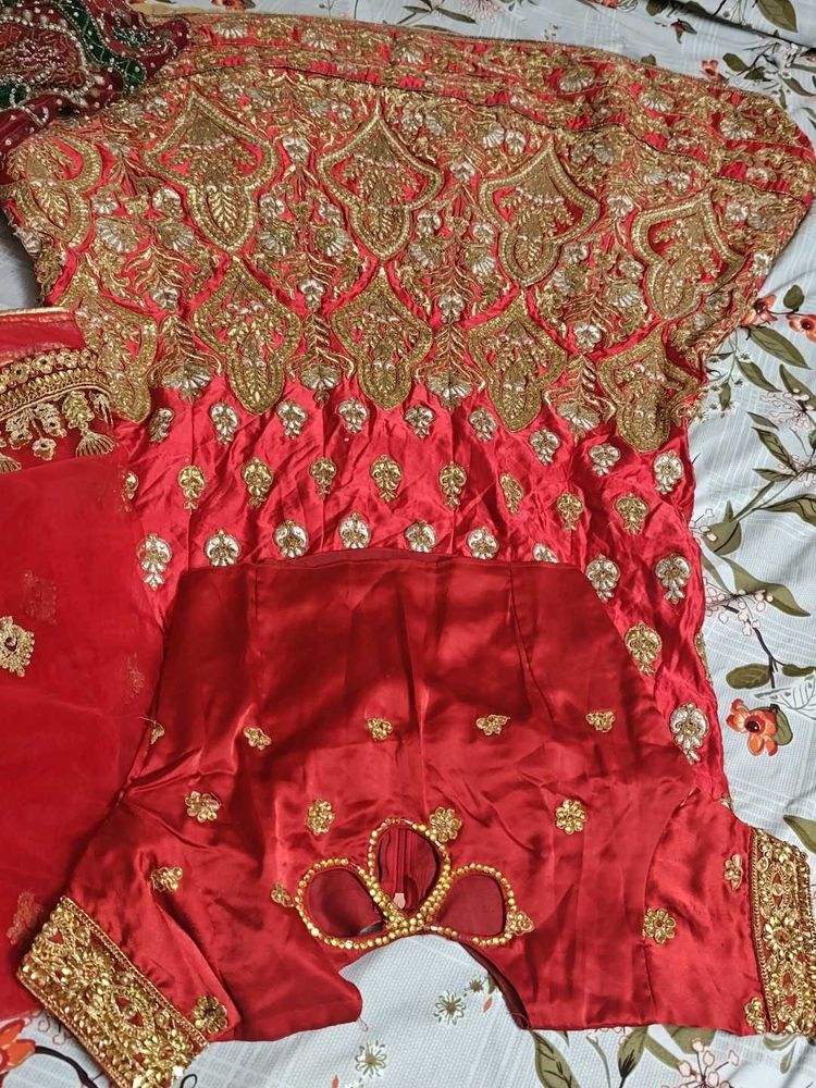 Red Embroidered Lehenga Choli Set