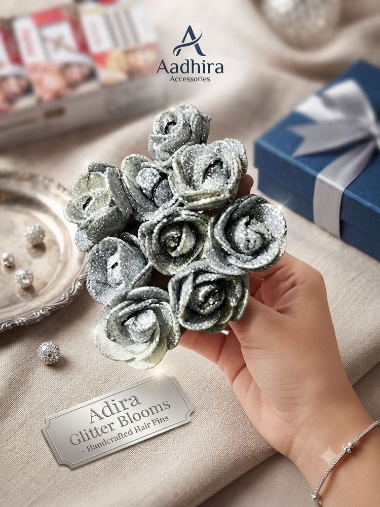 Adira Glitter Blooms Hair Pins
