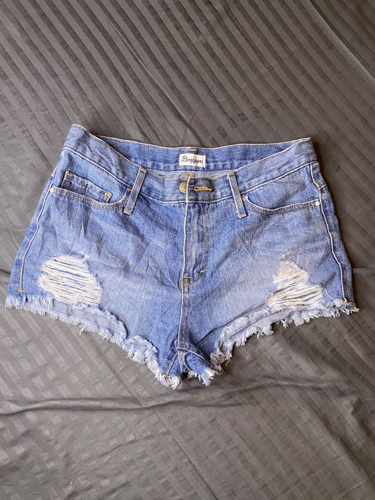 Distressed Denim Shorts