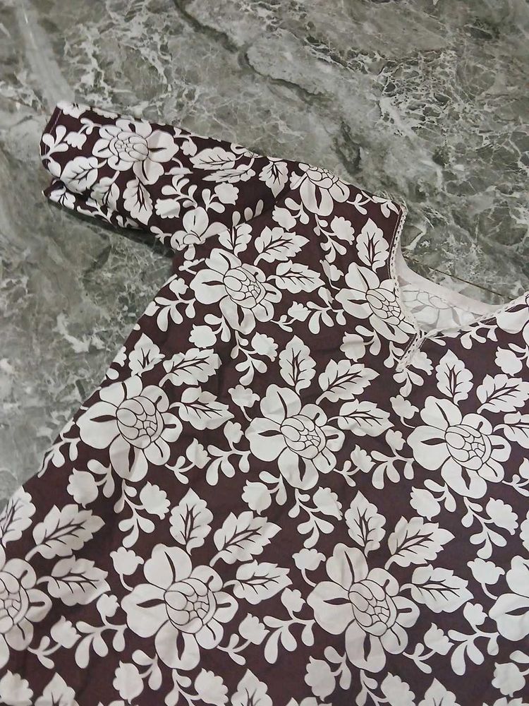 Elegant Floral shorts kurti