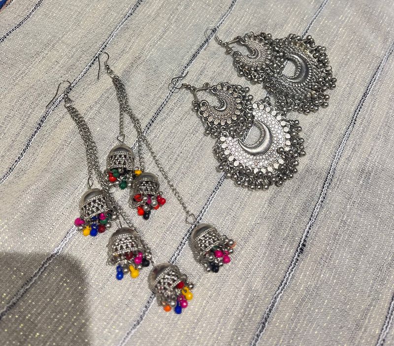 combo of 2 oxidised earrings