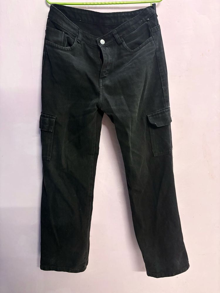 Black Cargo Jeans