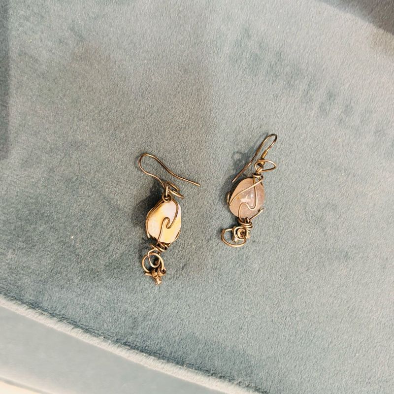 Bohemian Wire Wrapped Stone Earrings - Goa