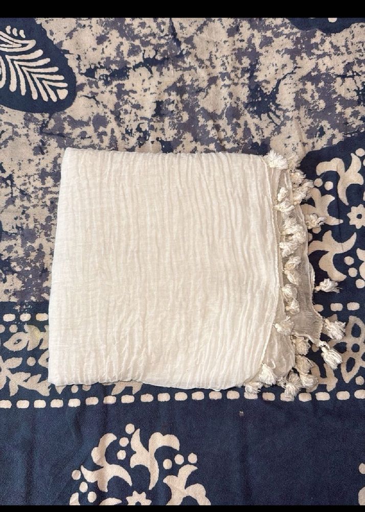 (SALE)White Tassel Dupatta/Scarf