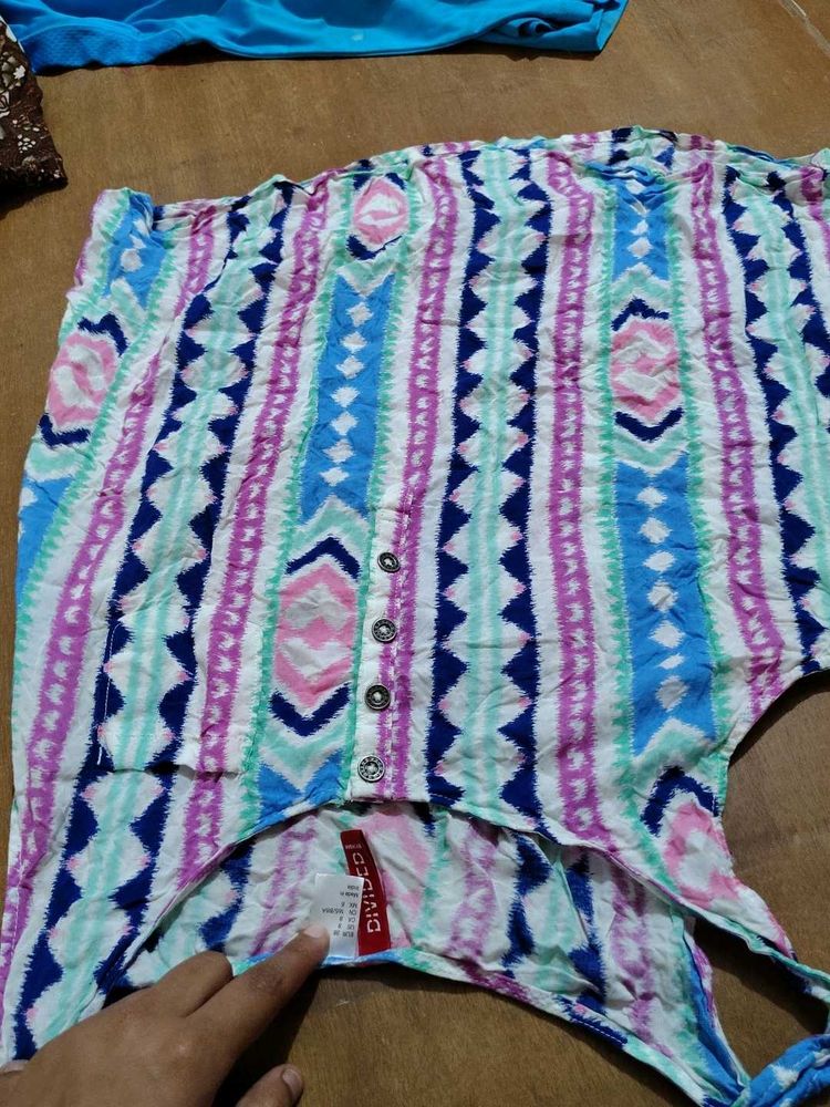 Vibrant Tribal Print Button-Up Top