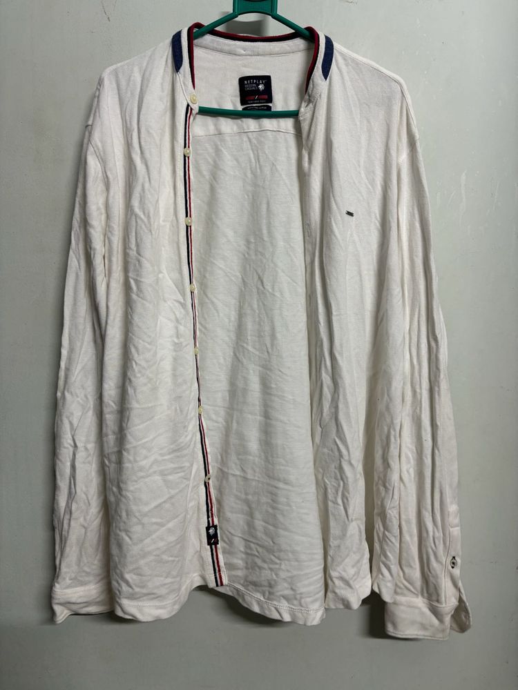 Men's White Long Sleeve Shirt