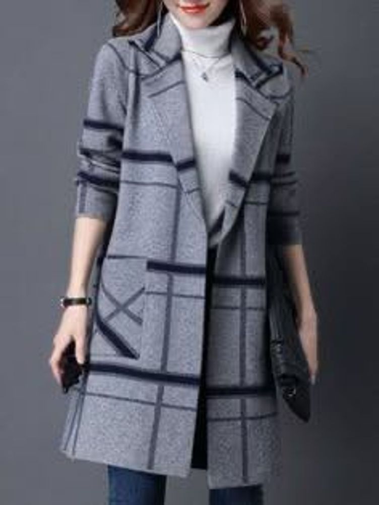 Chic Plaid Longline Cardigan