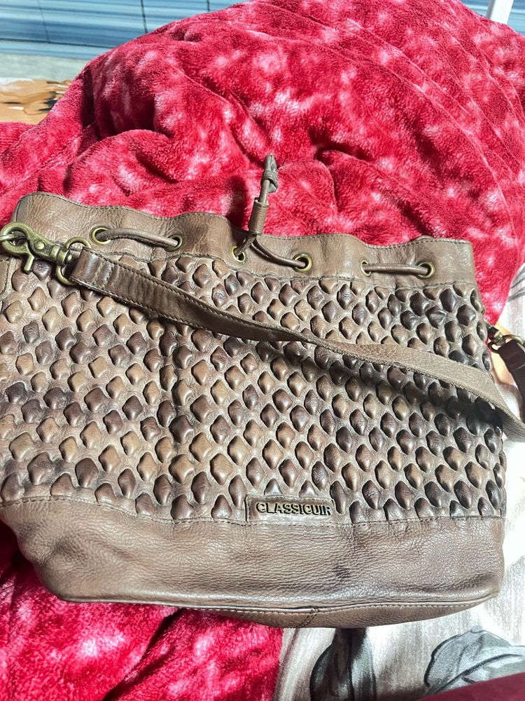 Stylish Brown Leather Hobo Bag