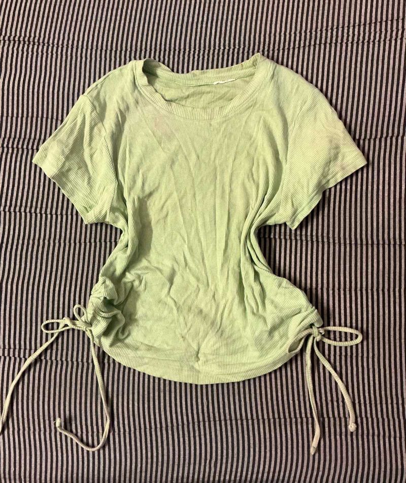 Light Green Ruched T-Shirt