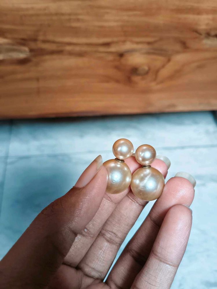 Elegant Pearl Double Ball Earrings