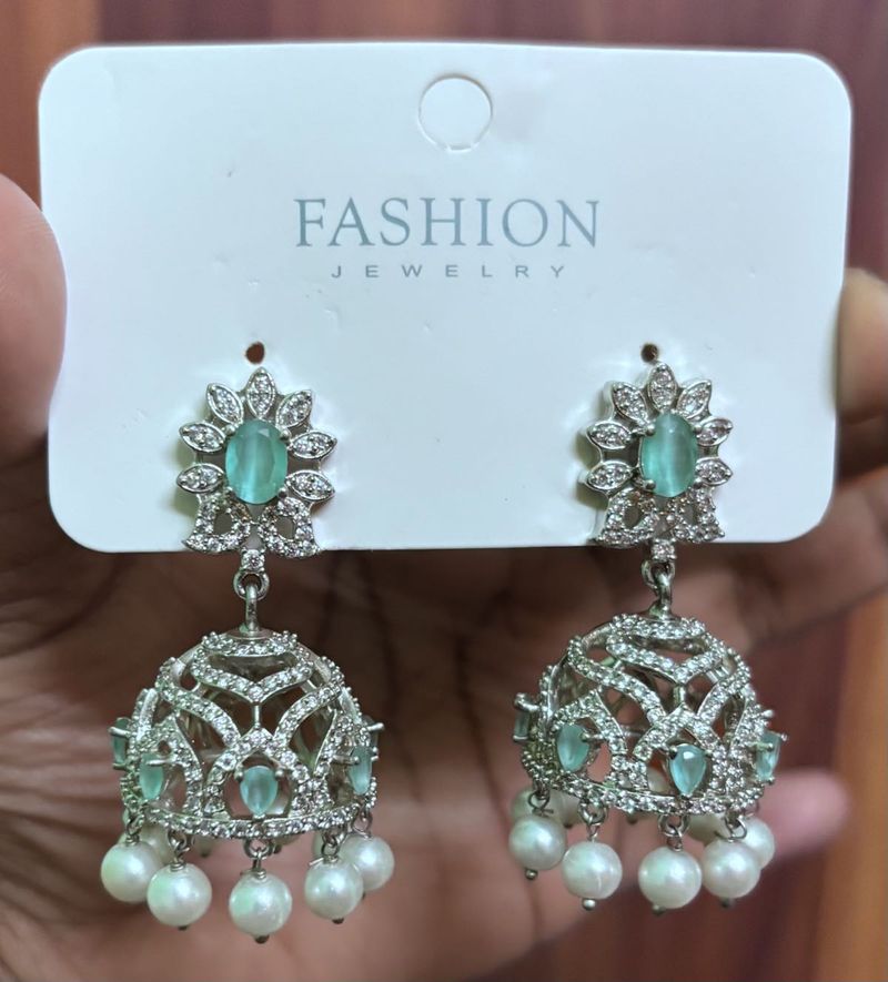 Stunning Jhumka Earrings with Pearls