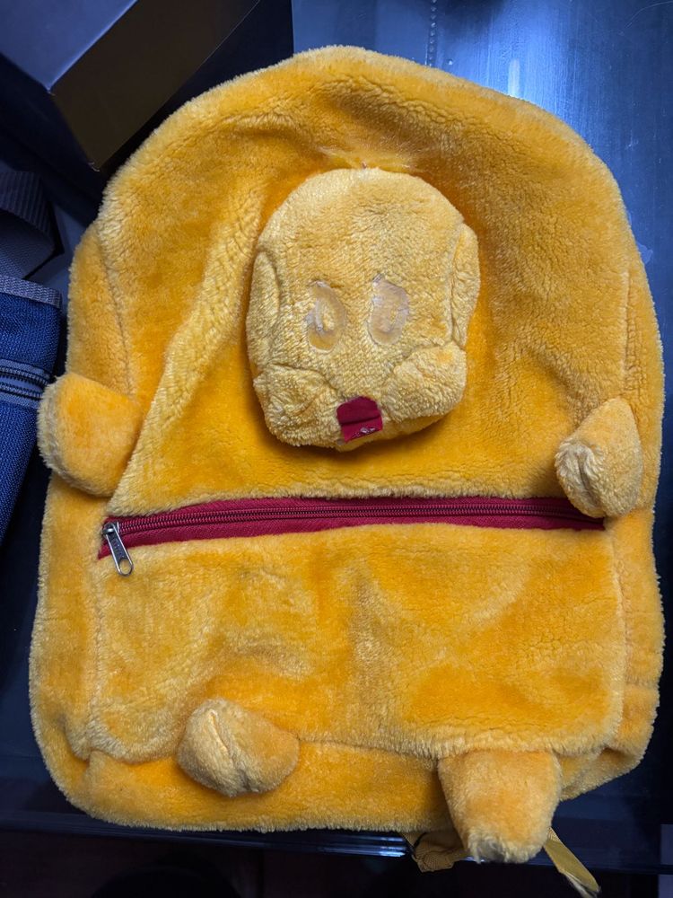 Cute Yellow Plush Backpack
