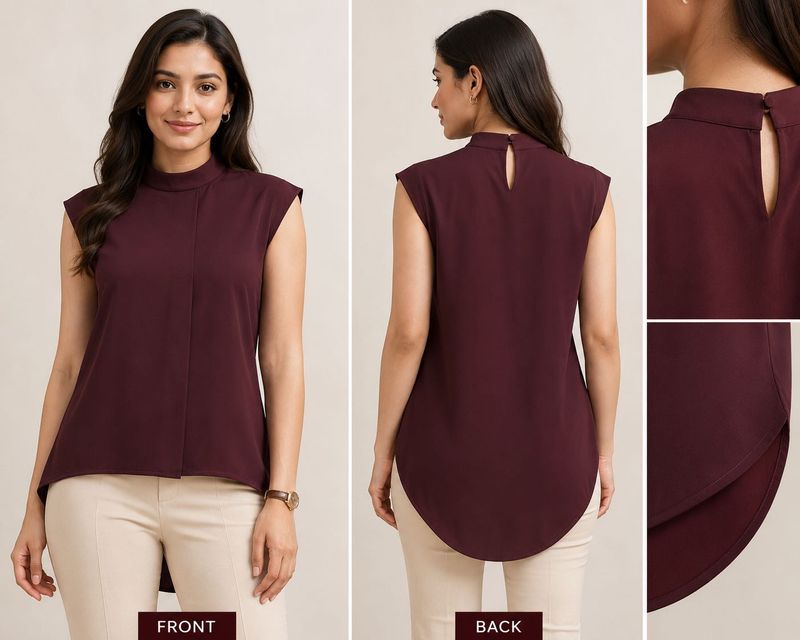 Elegant Sleeveless Mock Neck Top