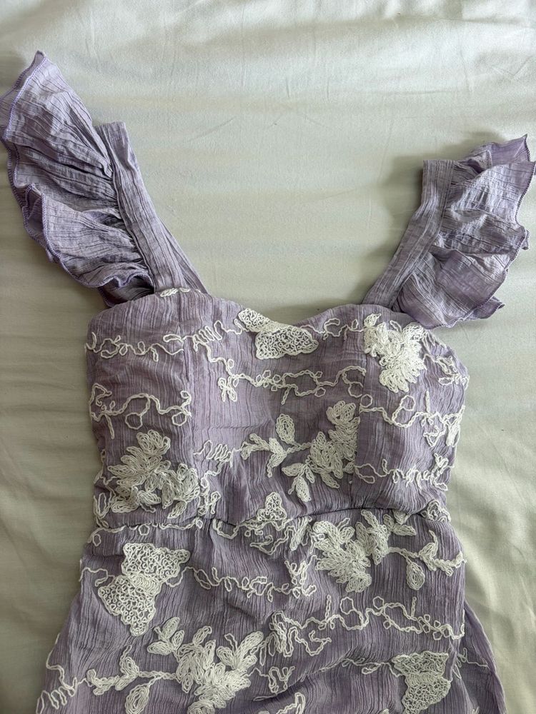Beautiful Lavender Embroidered Dress