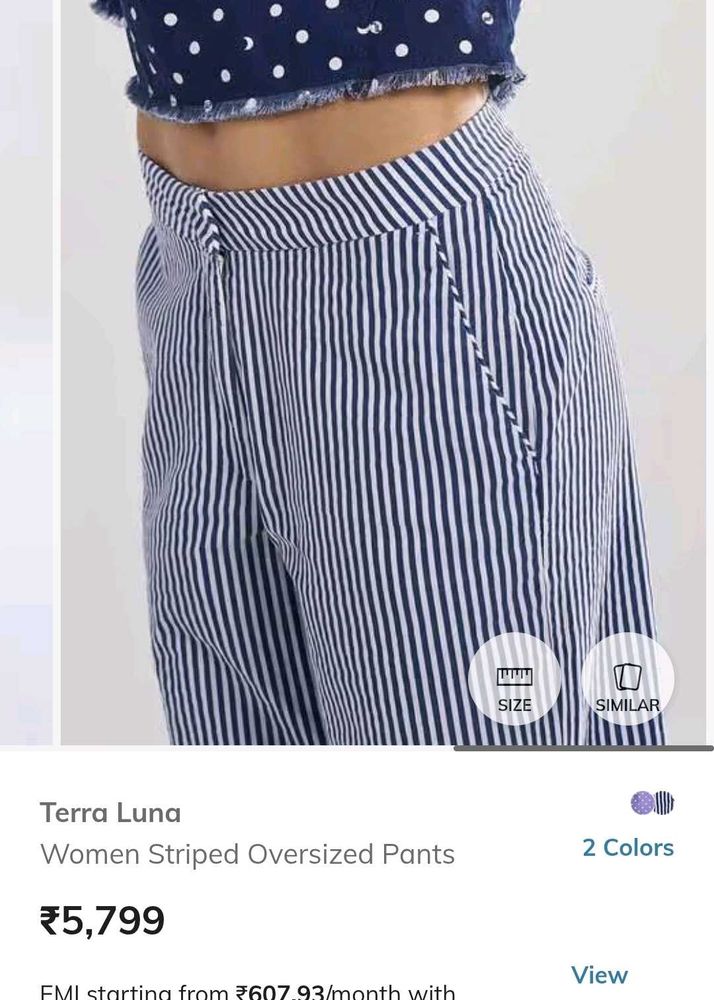 TERRA LUNA Kahdi Striped Wide Leg Pants