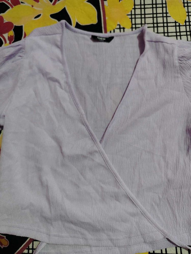 Shein Lavender Wrap Top