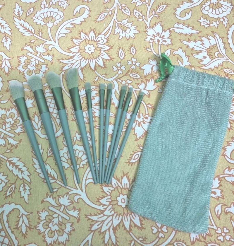 10 Makeup Brush Set with Pouch for 100 only!