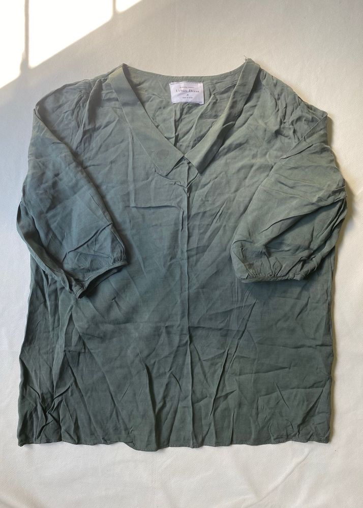 Green V-Neck Top
