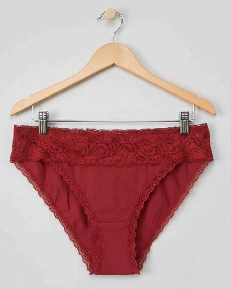 Red Lace Trim Briefs