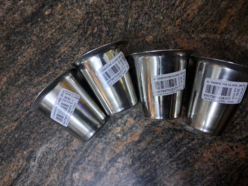 Set of 4 Stainless Steel Glasses