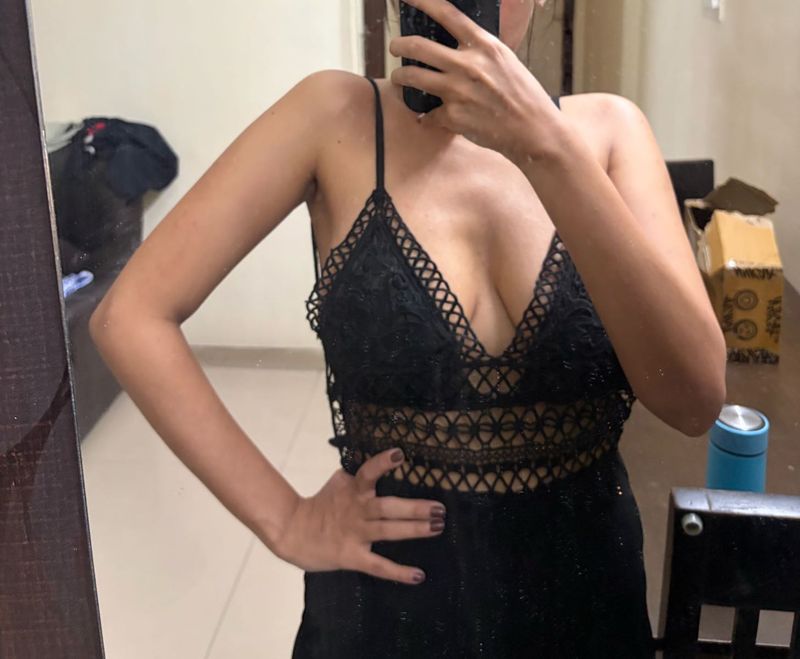 Black backless jumpsuit