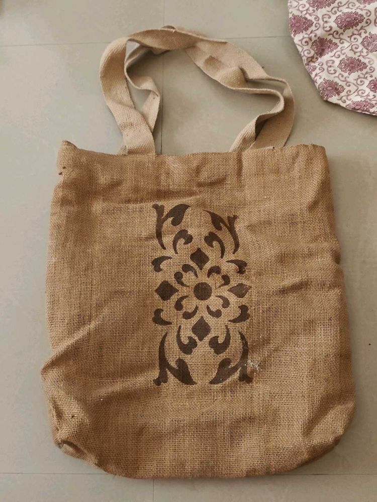 Stylish Jute Tote Bag with Print