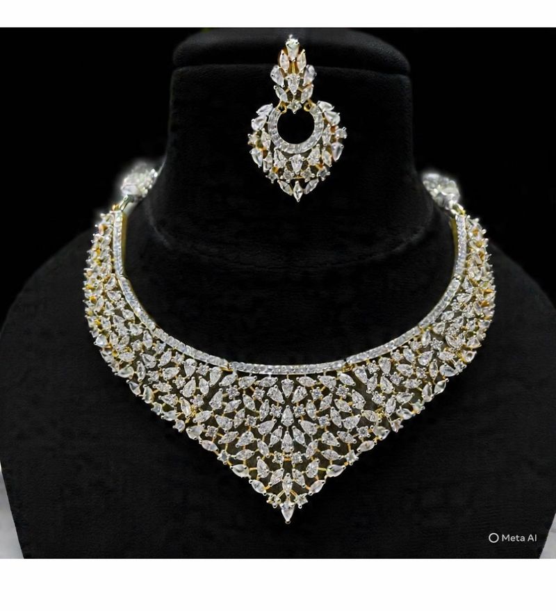 Exquisite bridal  CZ Stone Necklace Set