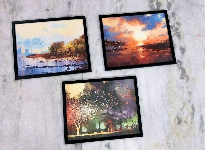 Rectangular Digital  Reprint Paintings(3 Set)