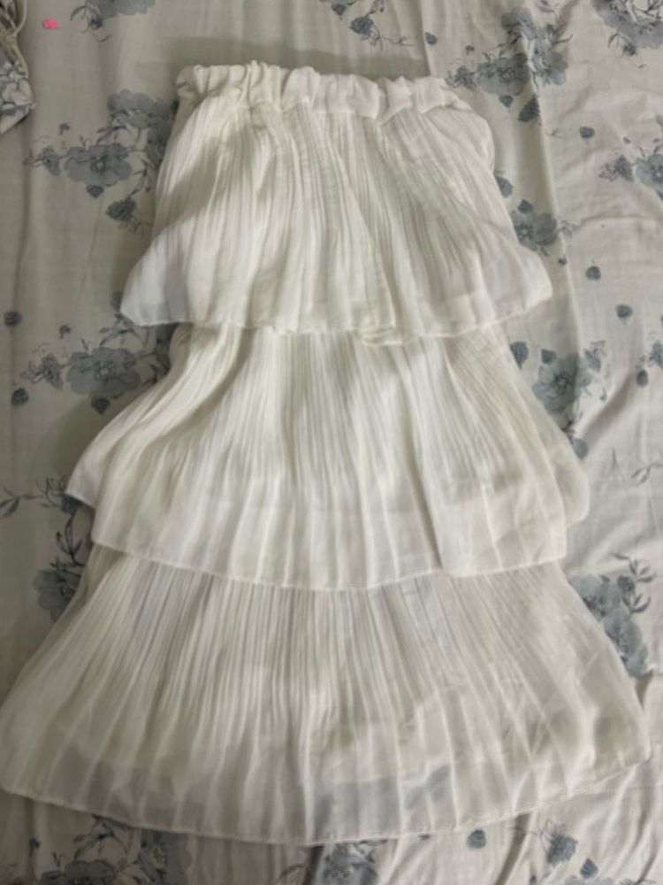 White Tiered skirt