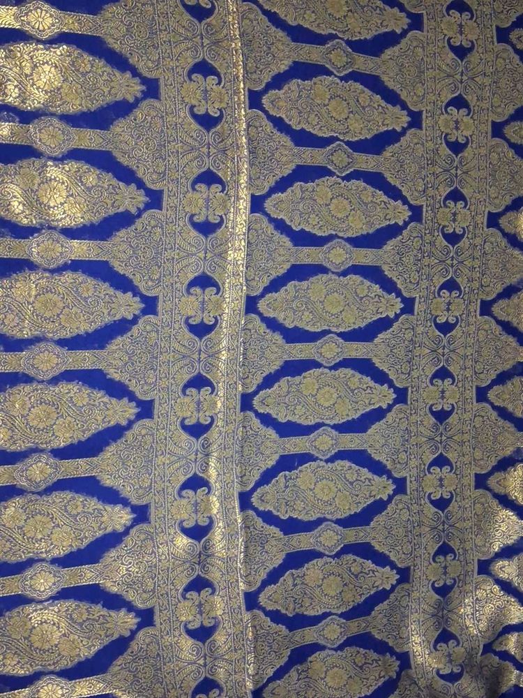 Blue &amp; Gold Dress Material