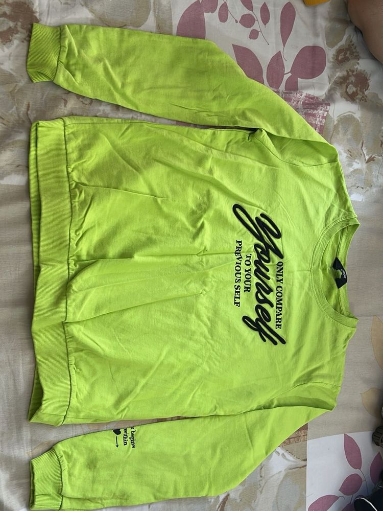 Neon Green Graphic Sweatshirt