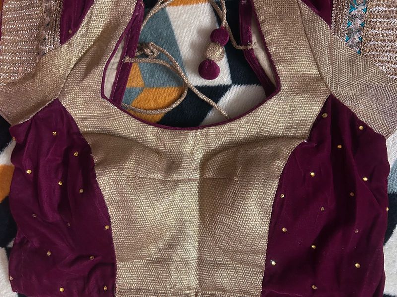 mauve &amp; Gold Indian Blouse lungha
