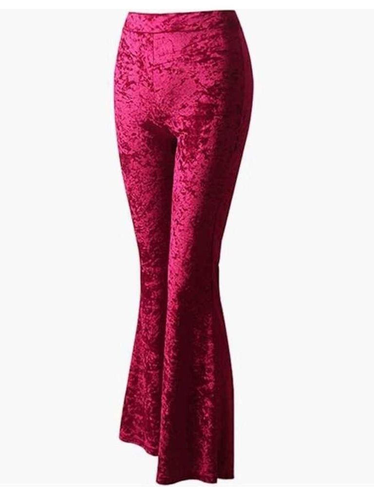 Crushed Velvet Flare Pants