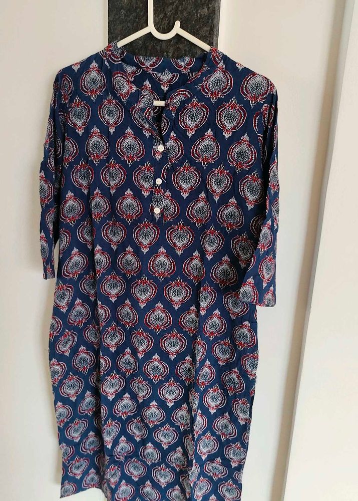 Printed Blue Kurta