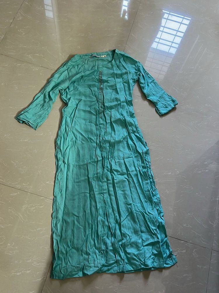 Teal Ethnic Kurta Dress