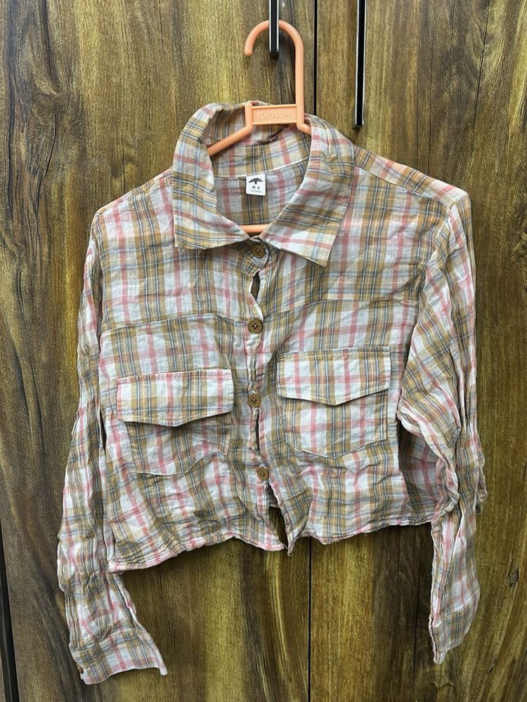 Cropped Plaid Shirt