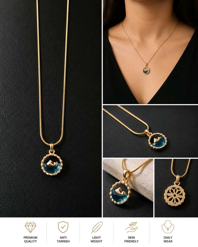 Elegant Gold Chain Necklace with Pendant