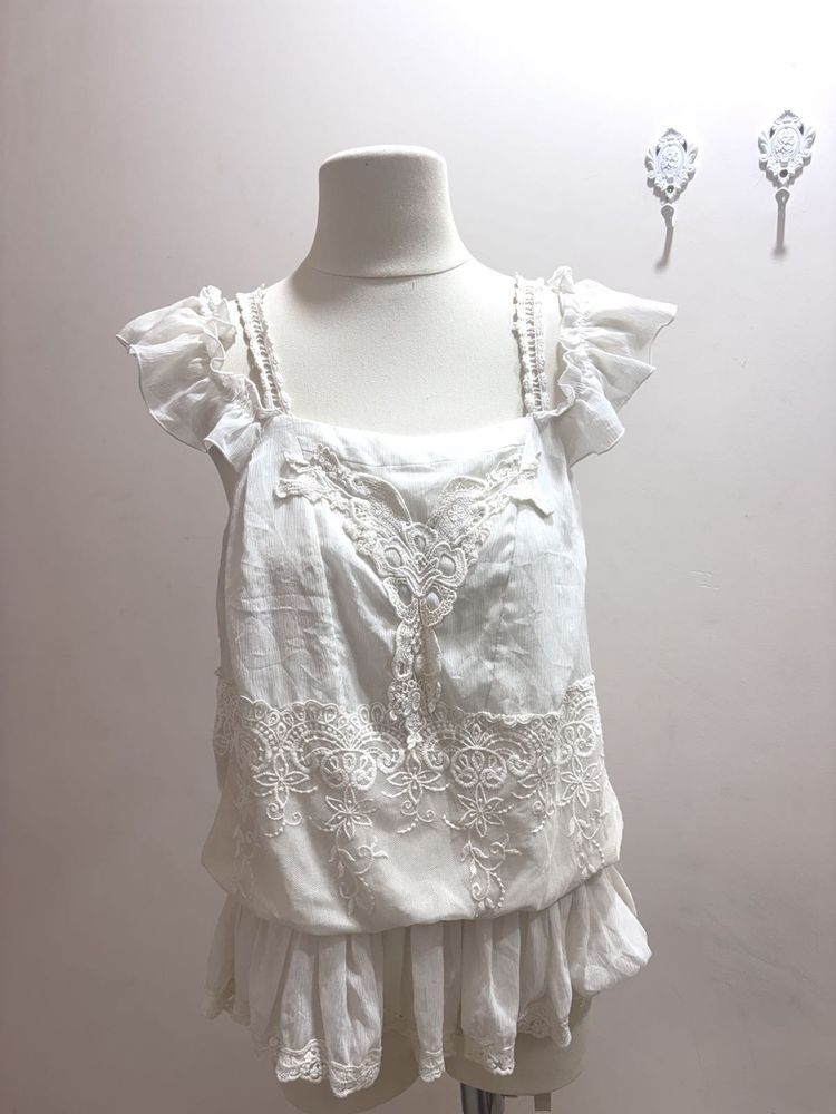 Elegant White Lace Blouse
