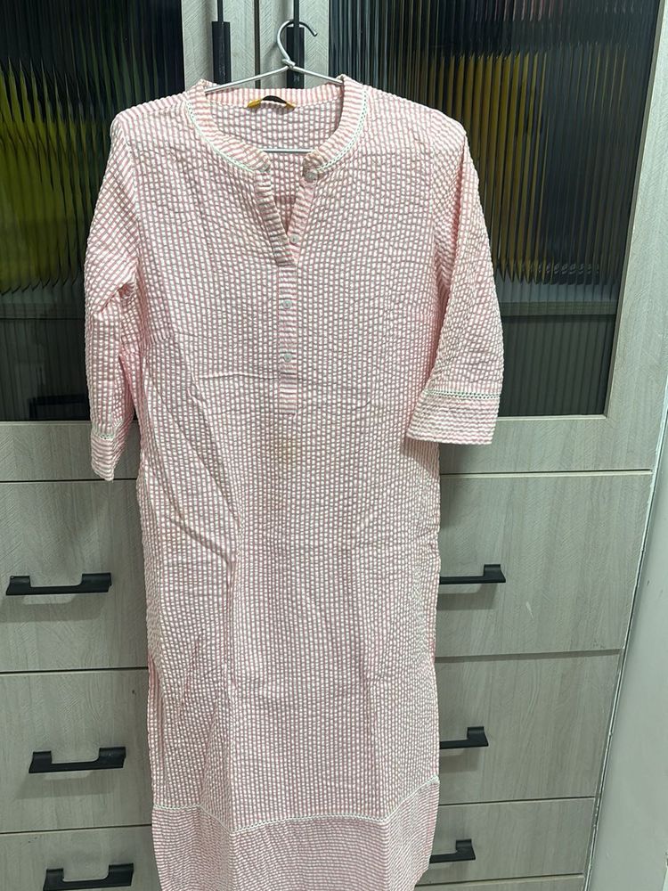 Pink Striped Kurta