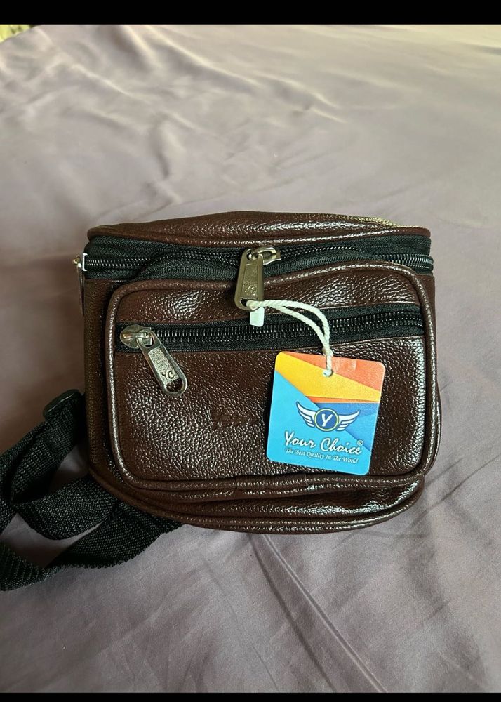 Stylish Brown Leather Waist Bag