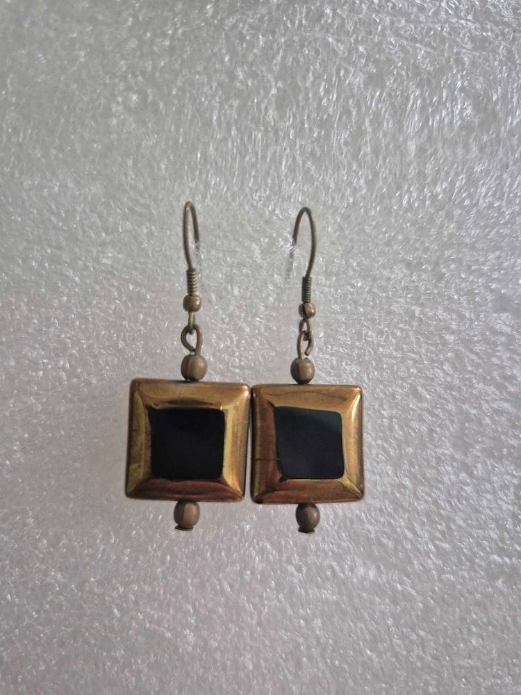 Unique Square Drop Earrings - Unused