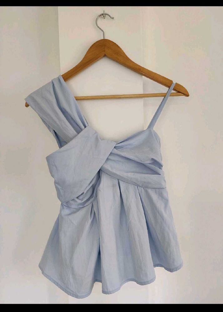 Blue One-Shoulder Top